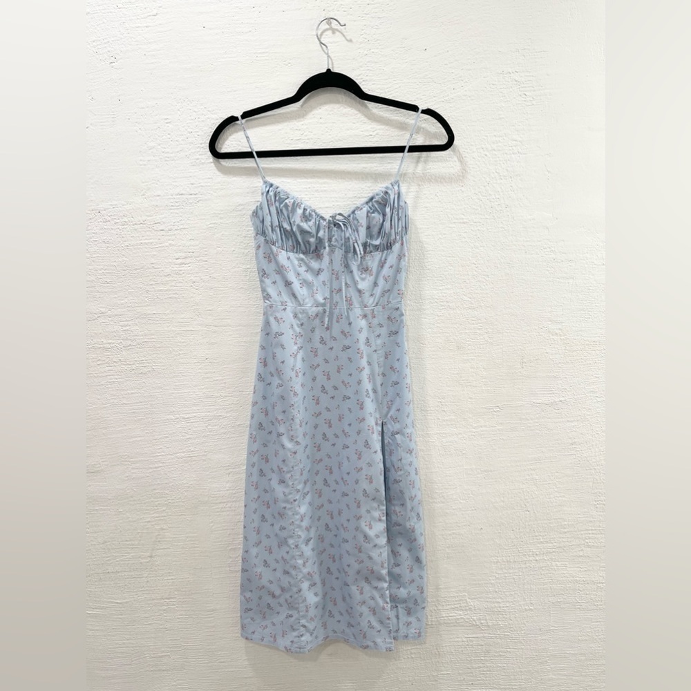 House Of CB Carina Blue Floral Buster Midi Dress - Picture 2 of 6